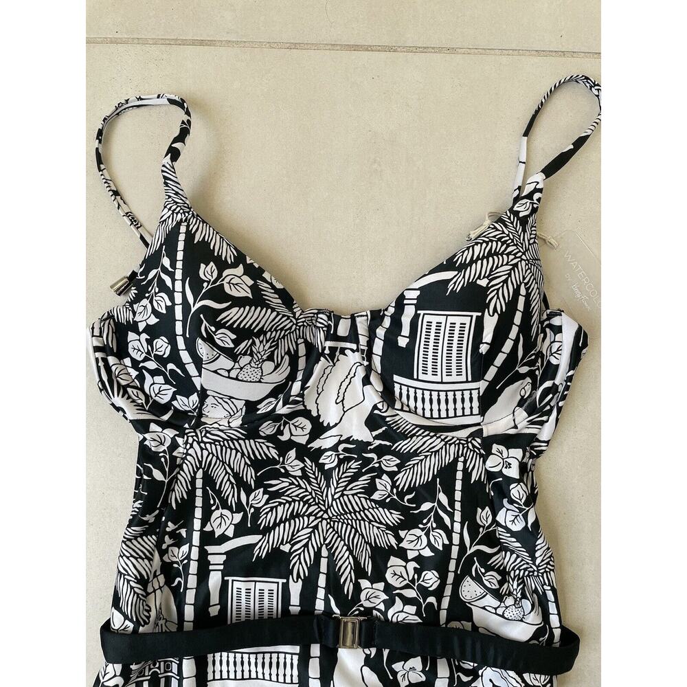 Kenny‎ Flowers Swim One Piece Swimsuit Belted The Medellin Bird Swimwear - Picture 2 of 12